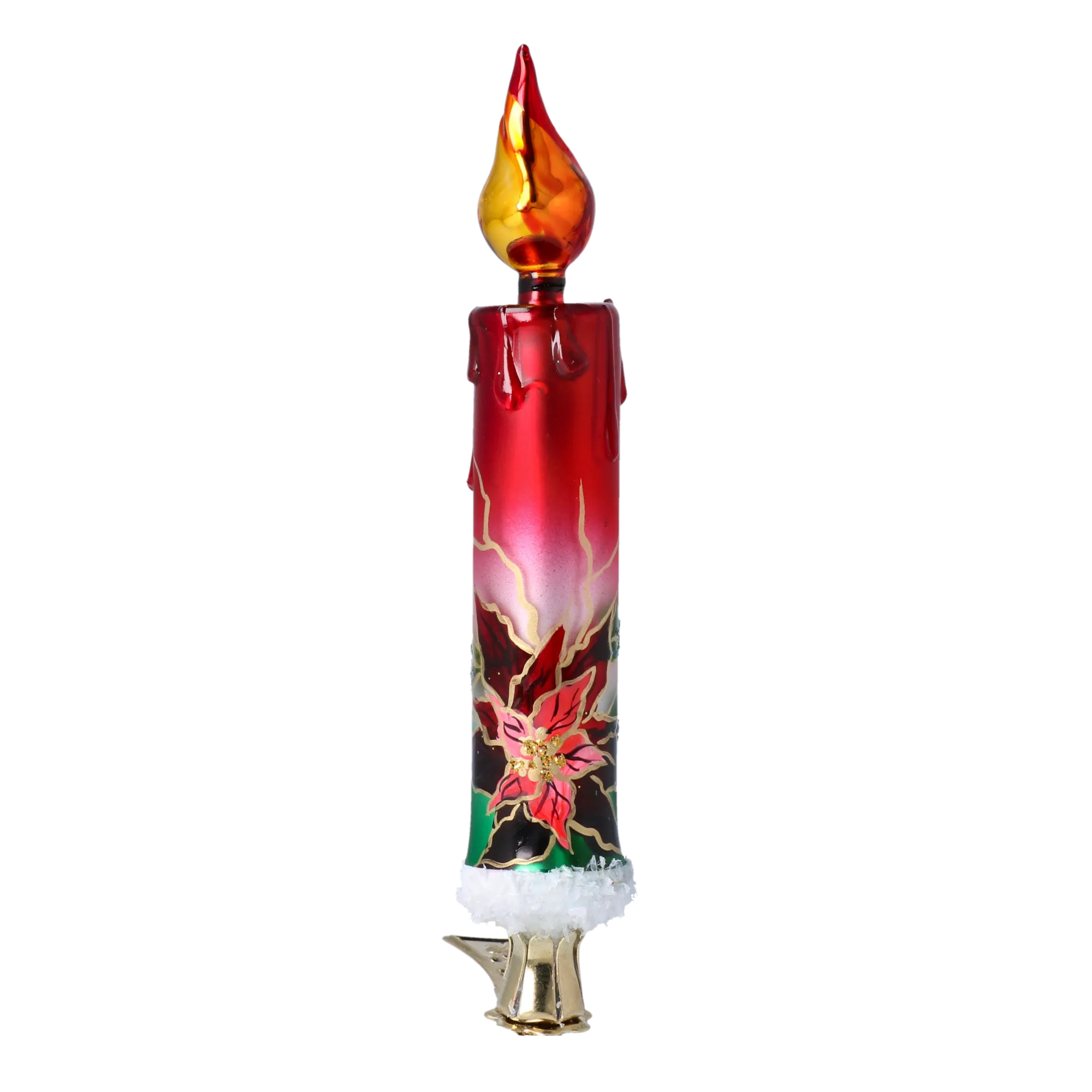 Christmas Candle. Handmade Glass Christmas ornament. 2022-263