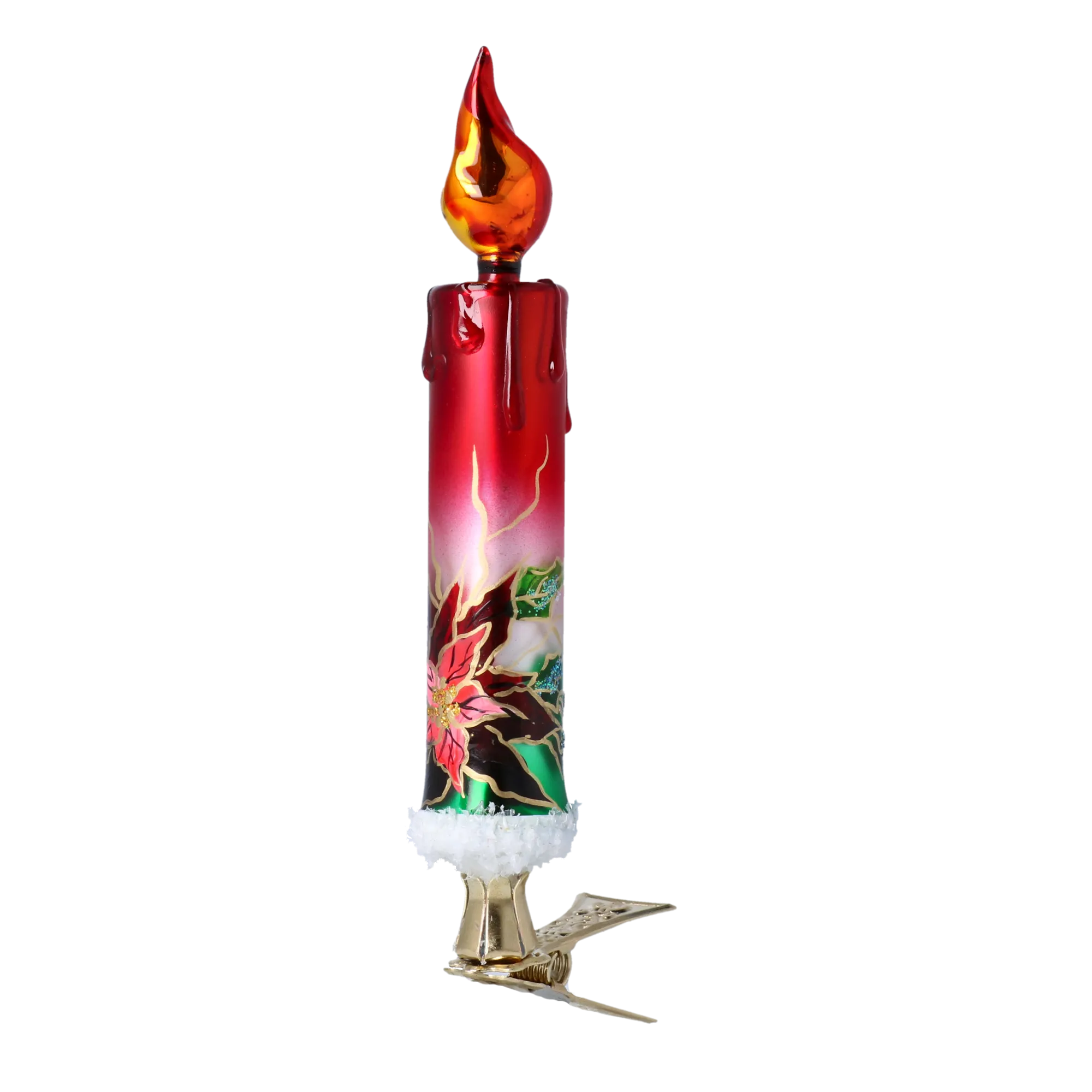 Christmas Candle. Handmade Glass Christmas ornament. 2022-263