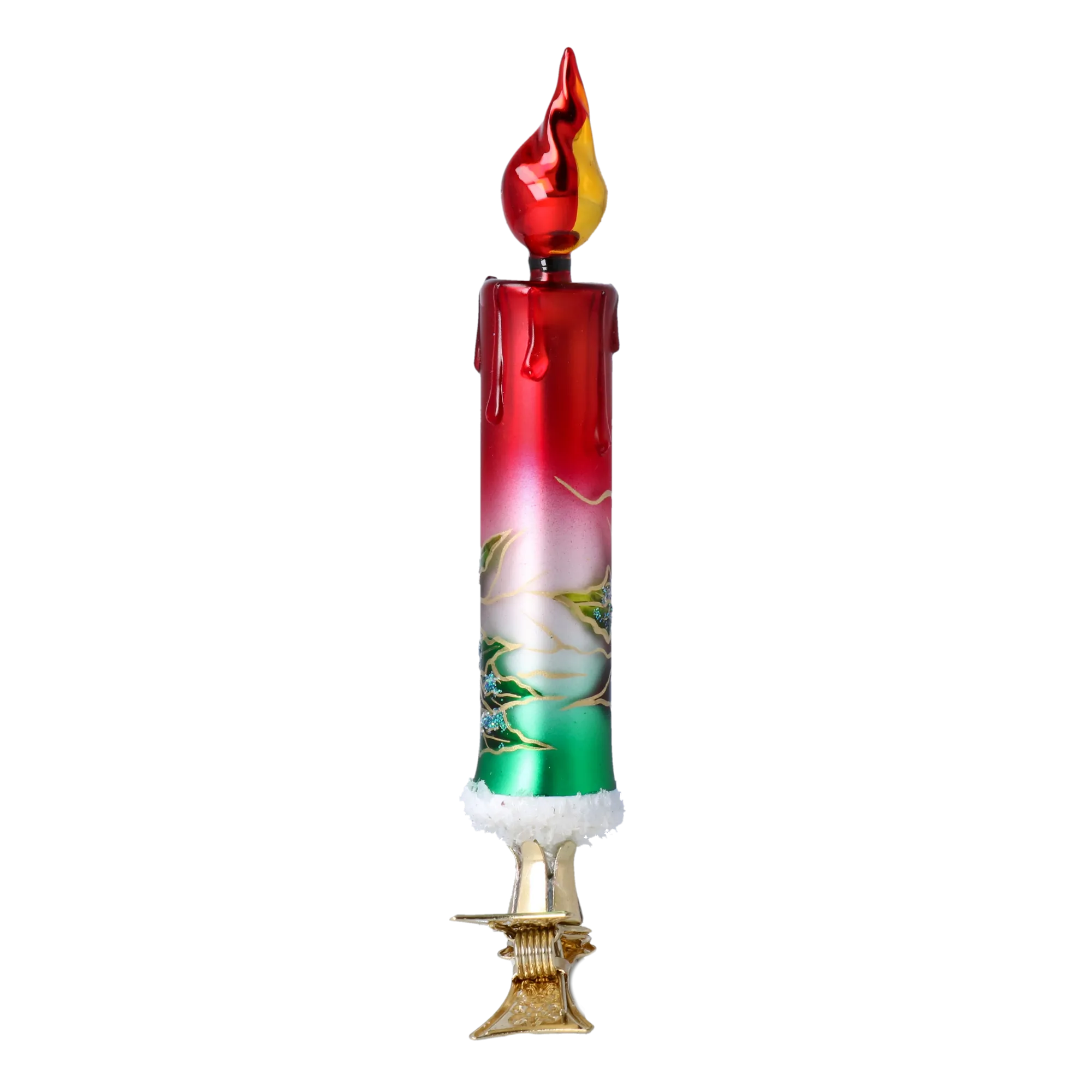 Christmas Candle. Handmade Glass Christmas ornament. 2022-263