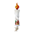 Load image into Gallery viewer, Poinsettia Flame Candle Handmade Glass Christmas ornaments
