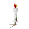 Load image into Gallery viewer, Poinsettia Flame Candle Handmade Glass Christmas ornaments
