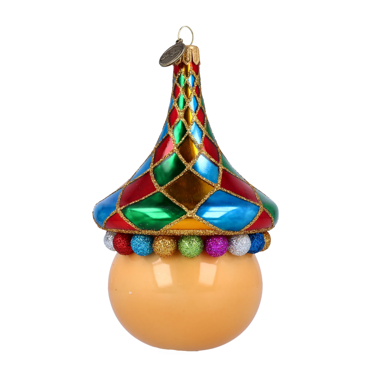 Jubilant Harlequin | Hand-Painted Glass Ornament | Blubom 2022-271