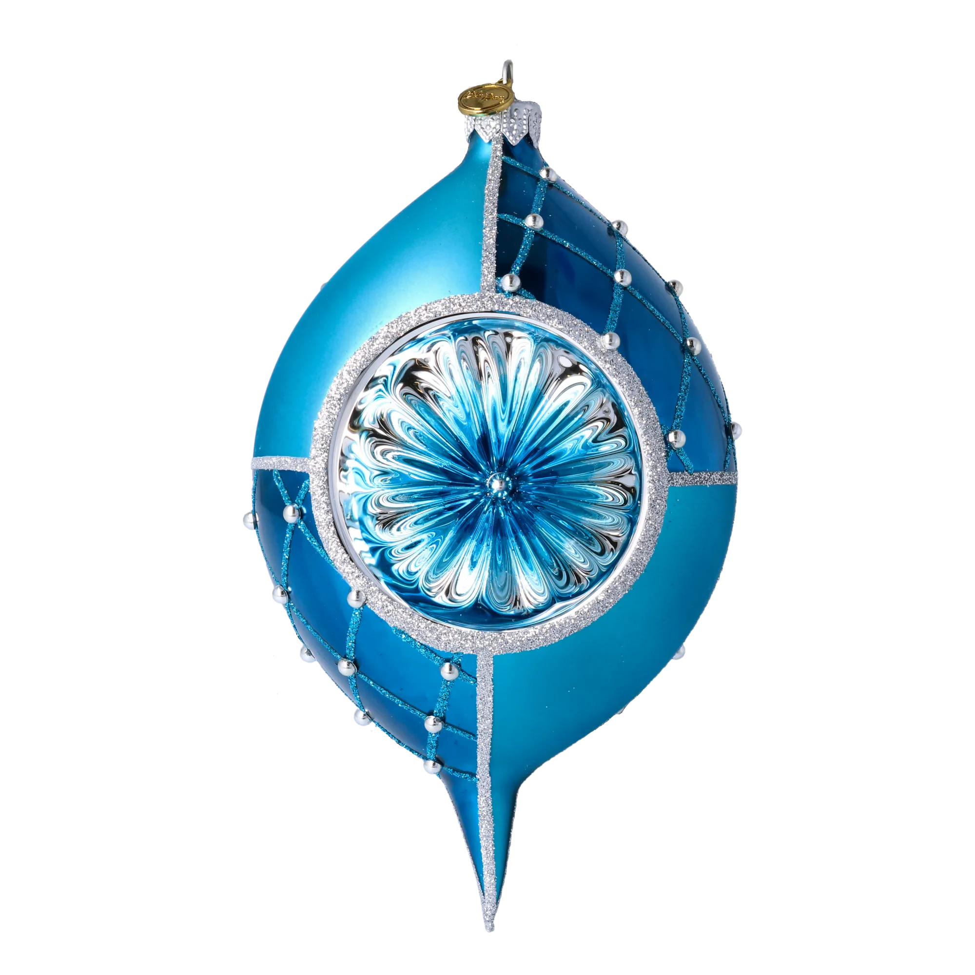 Azure Starburst Reflector Premium christmas glass ornament 2022-274