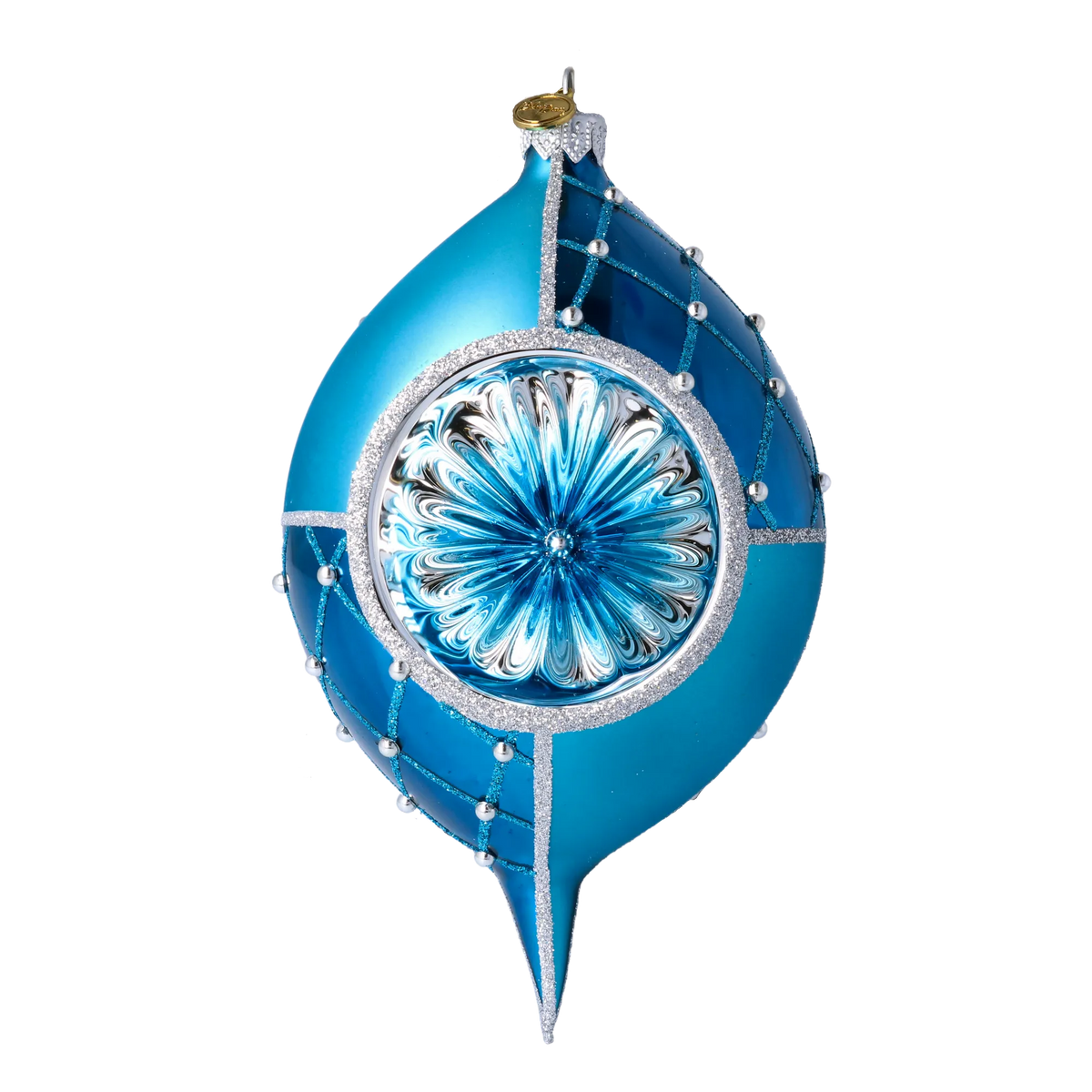 Sapphire Solstice | Hand-Painted Glass Ornament | Blubom 2022-274