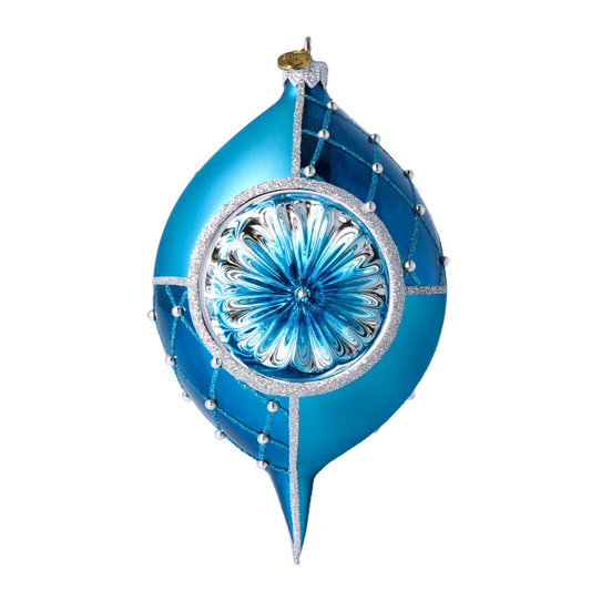 Azure Starburst Reflector Premium christmas glass ornament 2022-274