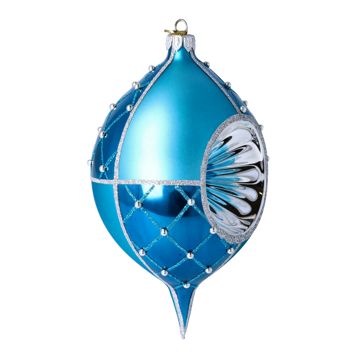 Sapphire Solstice | Hand-Painted Glass Ornament | Blubom 2022-274