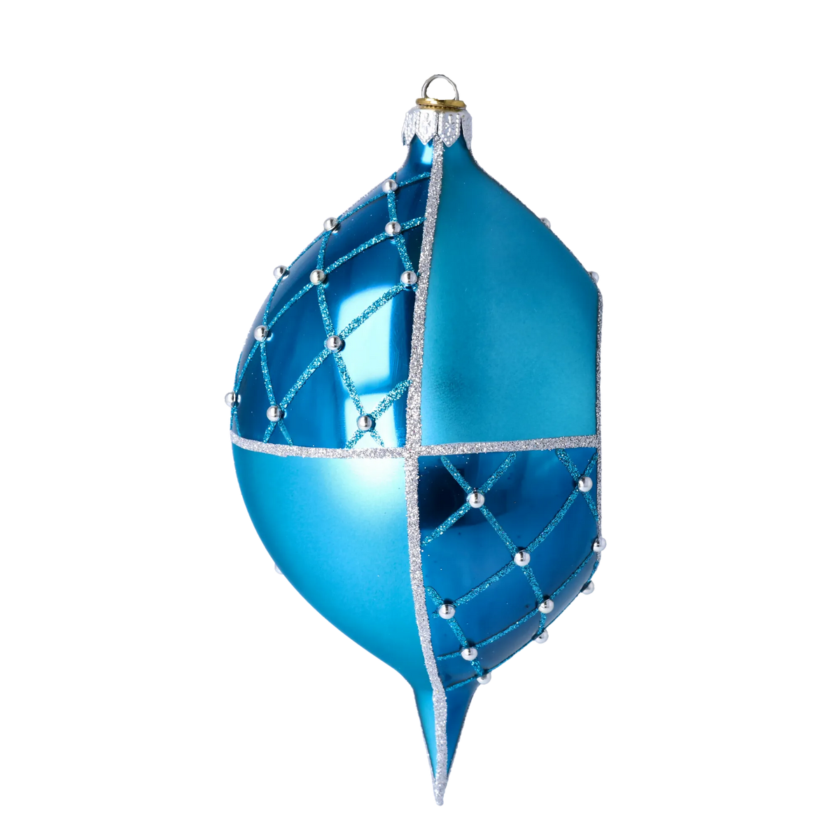 Sapphire Solstice | Hand-Painted Glass Ornament | Blubom 2022-274