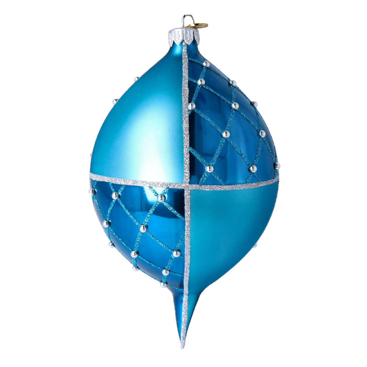 Sapphire Solstice | Hand-Painted Glass Ornament | Blubom 2022-274
