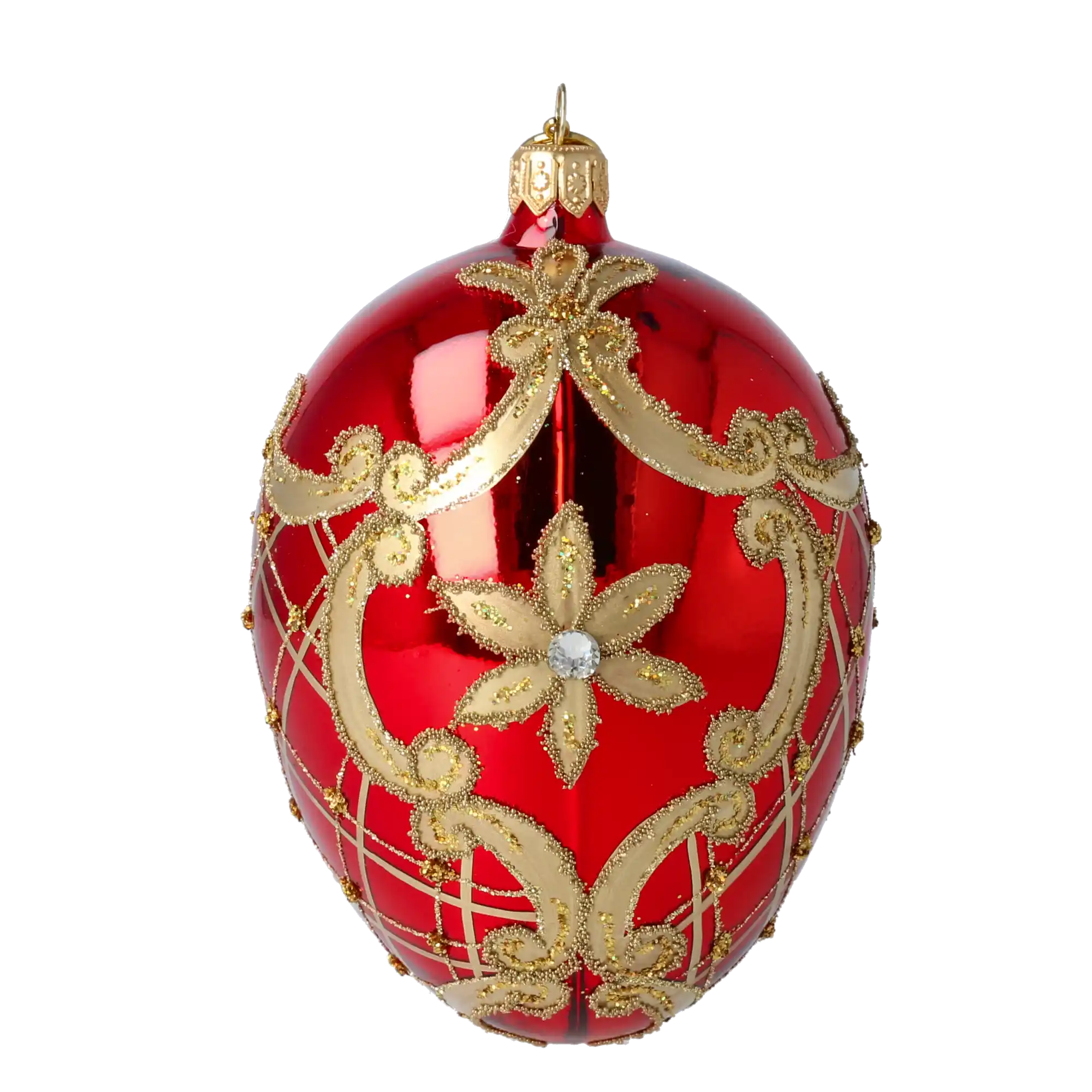 Jajko bogato zdobione Szklana Ozdoba