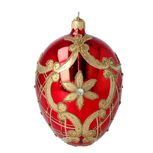 Jajko bogato zdobione Szklana Ozdoba