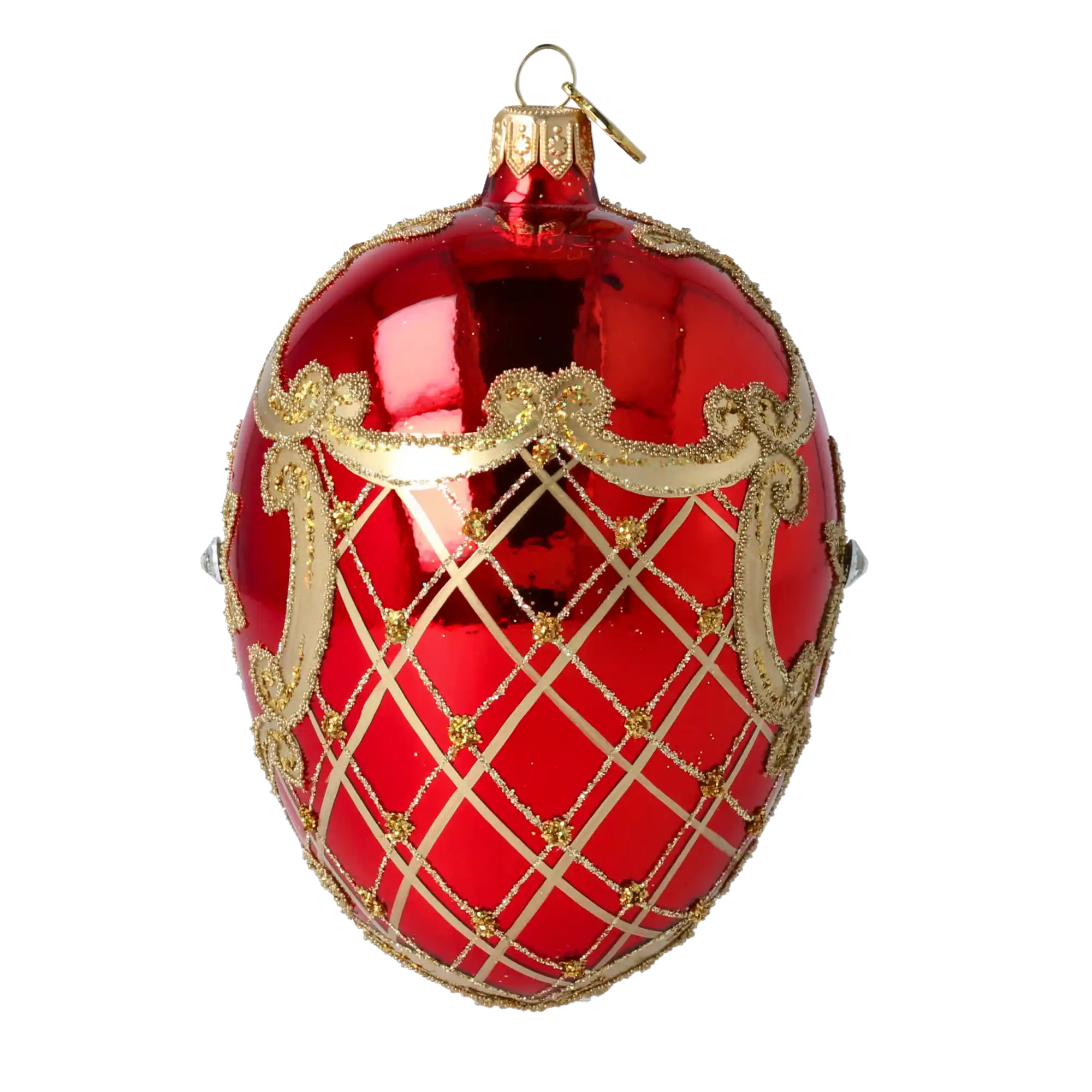 Jajko bogato zdobione Szklana Ozdoba