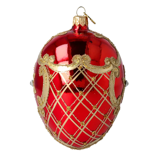 Jajko bogato zdobione Szklana Ozdoba