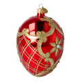 Scarlet Sovereign Reverie | Hand-Painted Glass Ornament | Blubom 2022-287