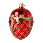 Scarlet Sovereign Reverie | Hand-Painted Glass Ornament | Blubom 2022-287