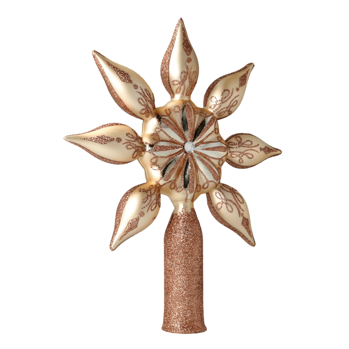 Gilded Celestial Zenith | Hand-Painted Glass Ornament | Blubom 2022-301