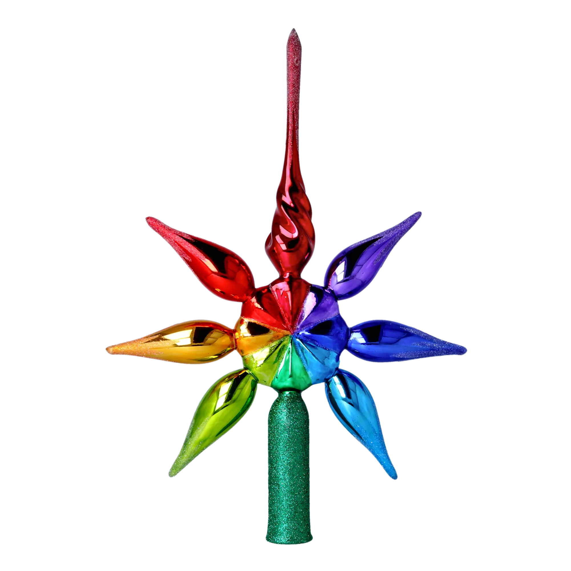 Rainbow star. Handmade Glass Christmas ornament. 2022-302