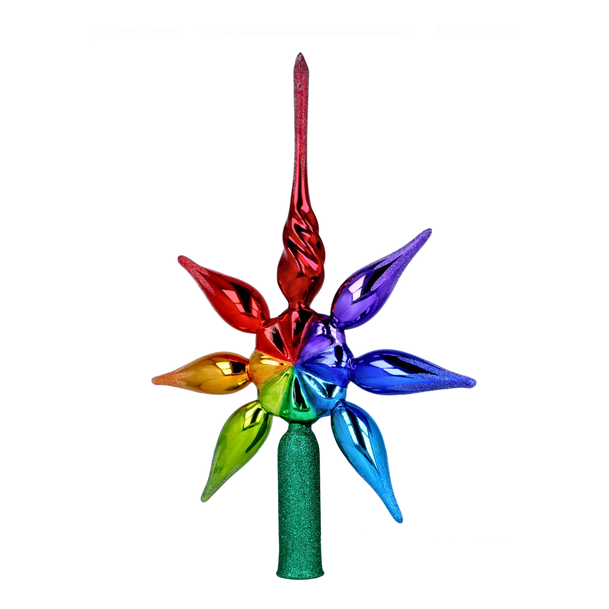 Rainbow star. Handmade Glass Christmas ornament. 2022-302