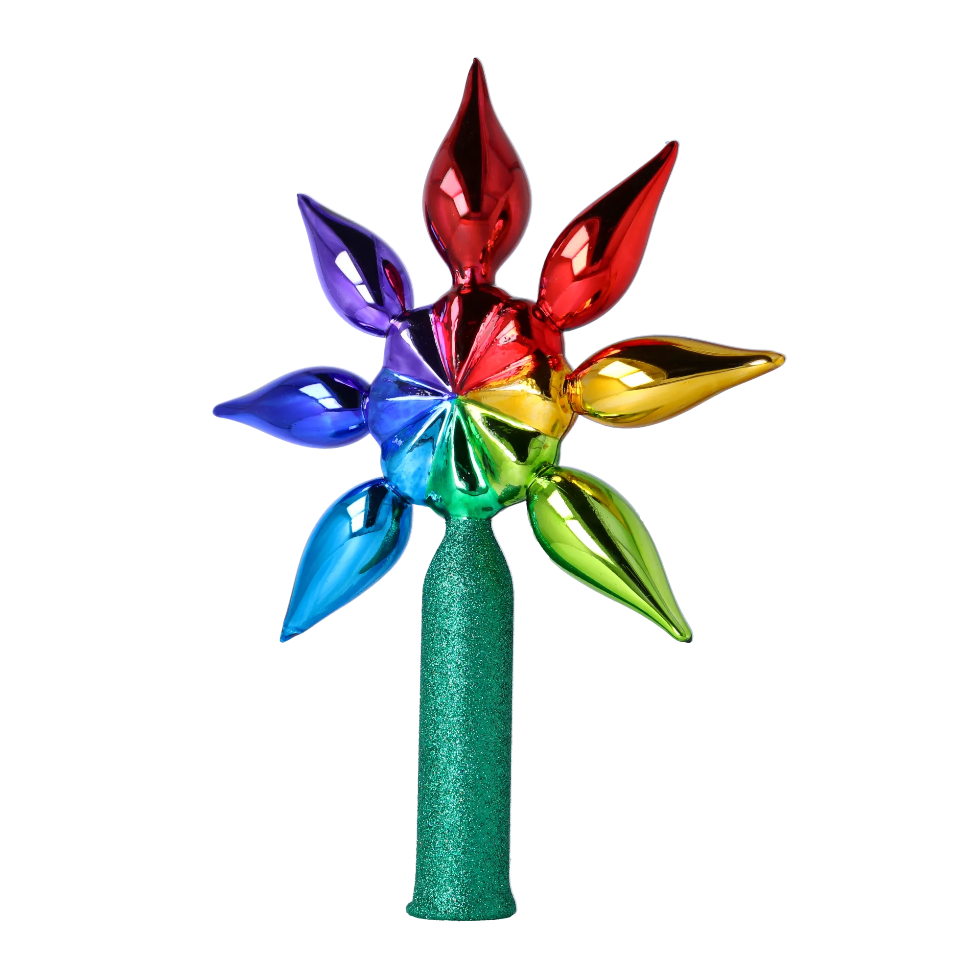 Colored Star Handmade Glass Christmas ornament. 2022-303