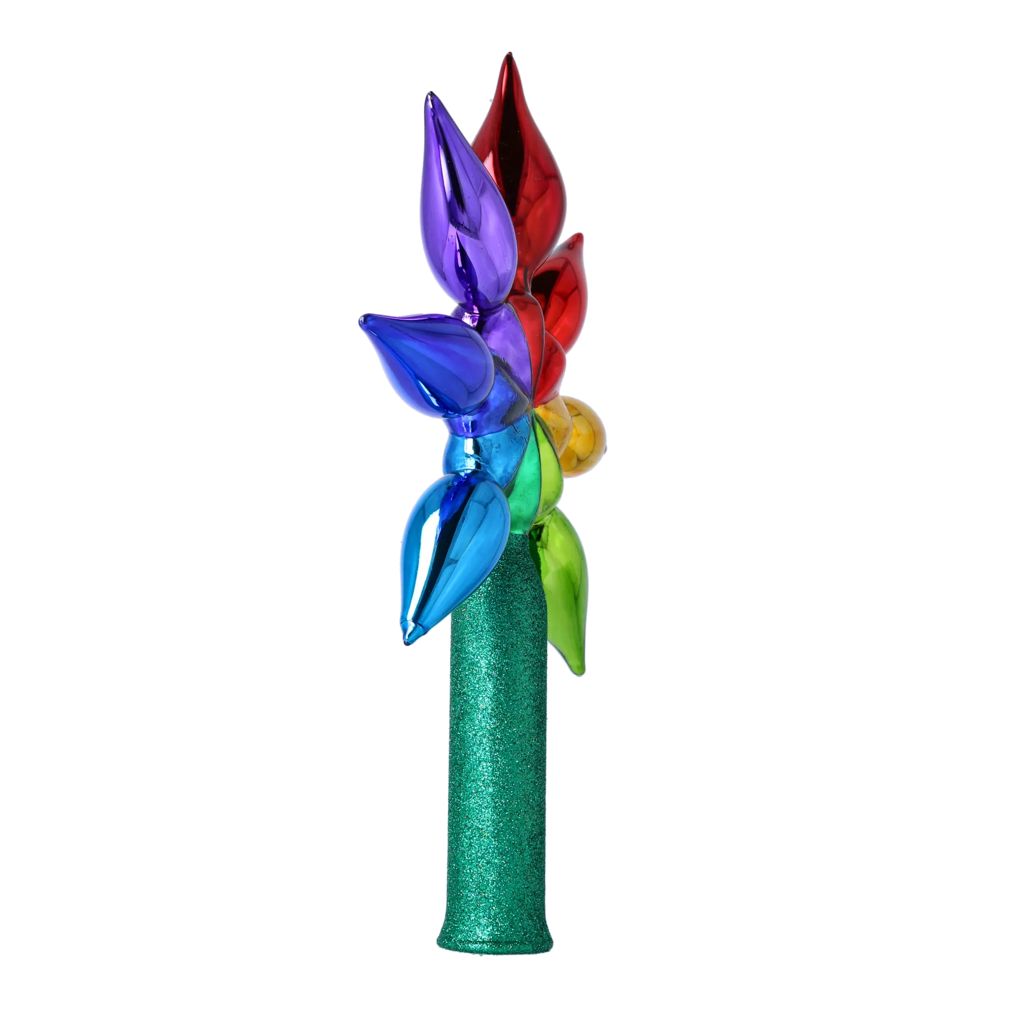 Colored Star Handmade Glass Christmas ornament. 2022-303