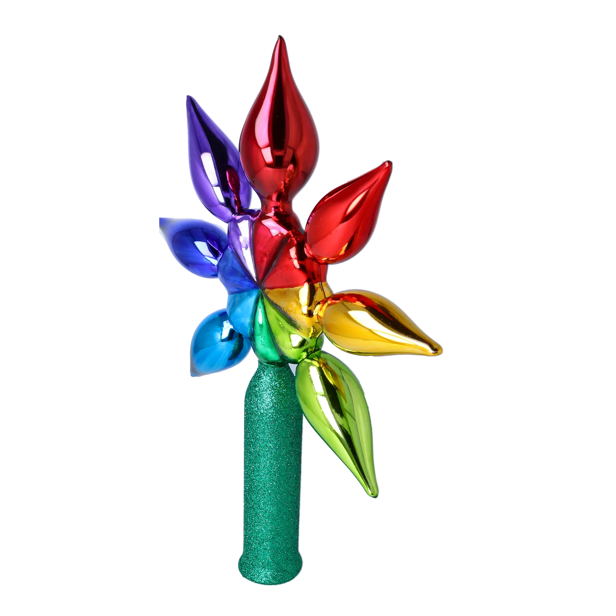 Colored Star Handmade Glass Christmas ornament. 2022-303