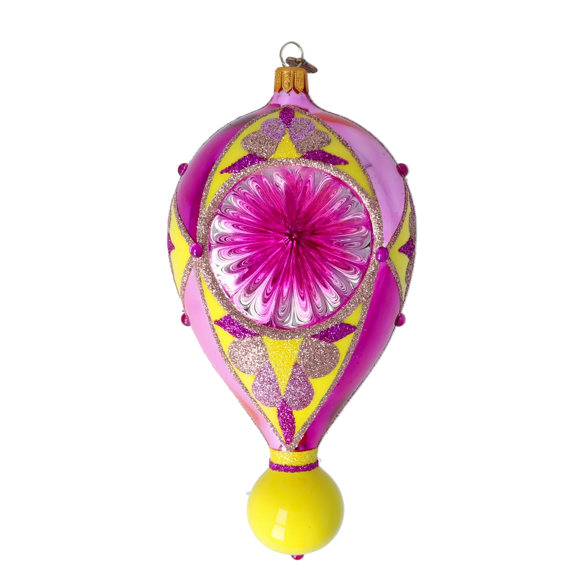Magenta Meridian Echo | Hand-Painted Glass Ornament | Blubom 2022-311