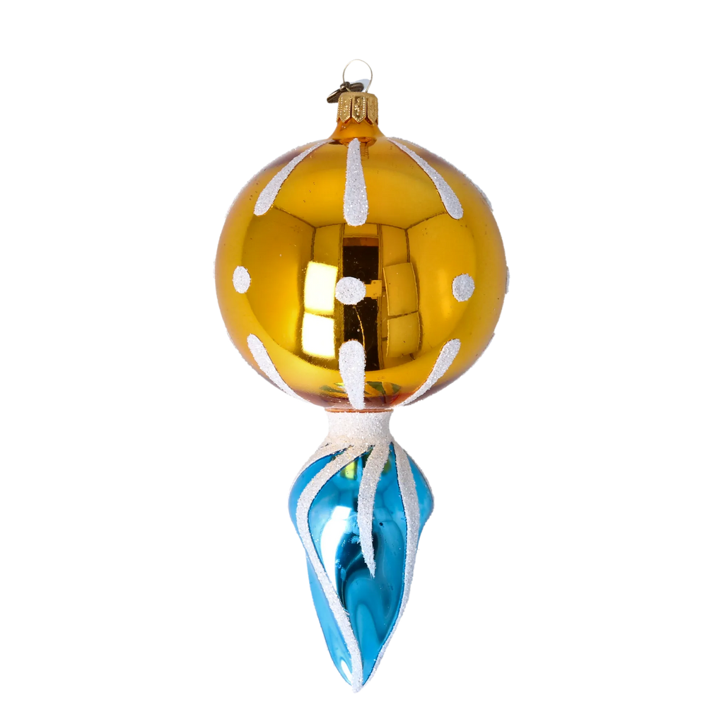 Gilded Arctic Echo | Hand-Painted Glass Ornament | Blubom 2022-312