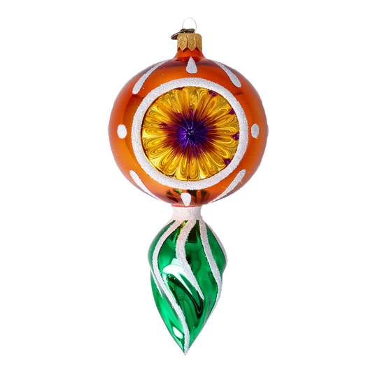 Amber and Emerald Reflector Premium christmas glass ornament 2022-313