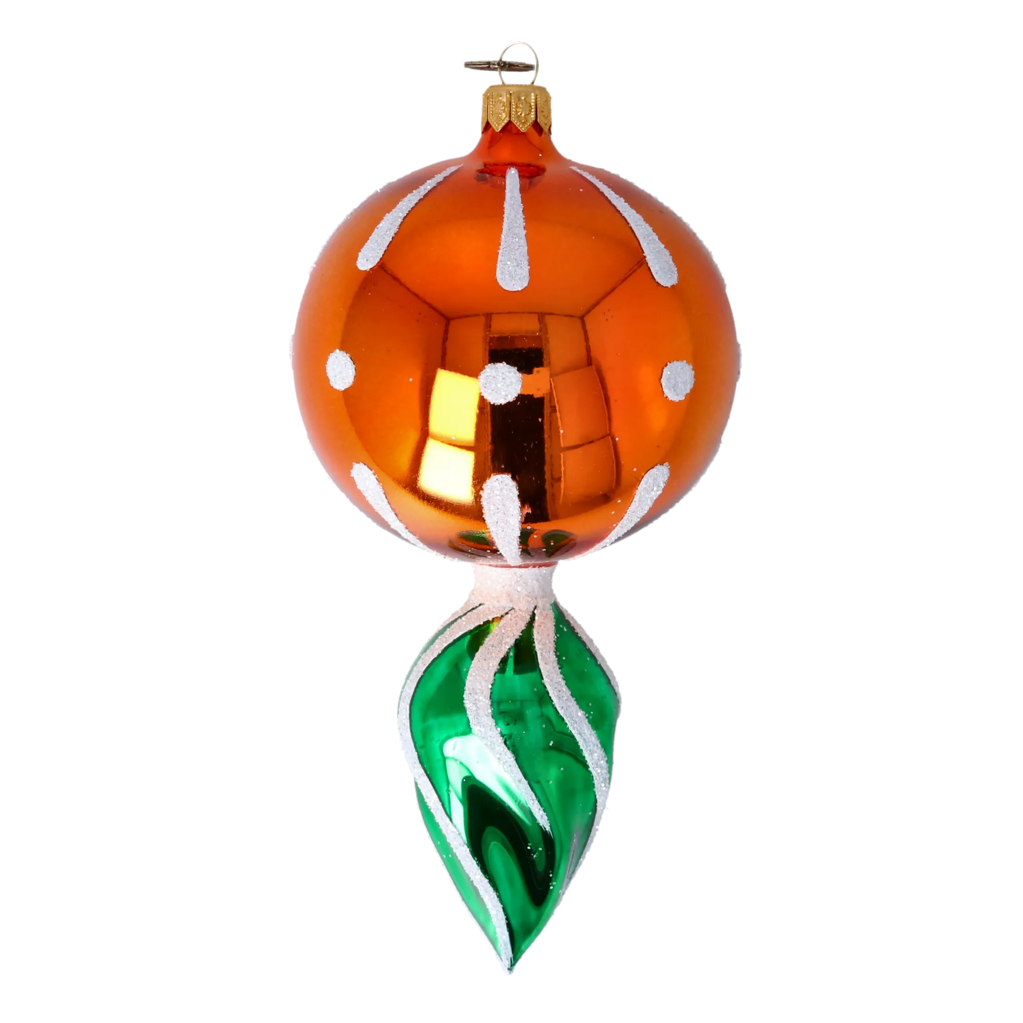 Amber and Emerald Reflector Premium christmas glass ornament 2022-313