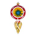 Scarlet Solar Echo | Hand-Painted Glass Ornament | Blubom 2022-314