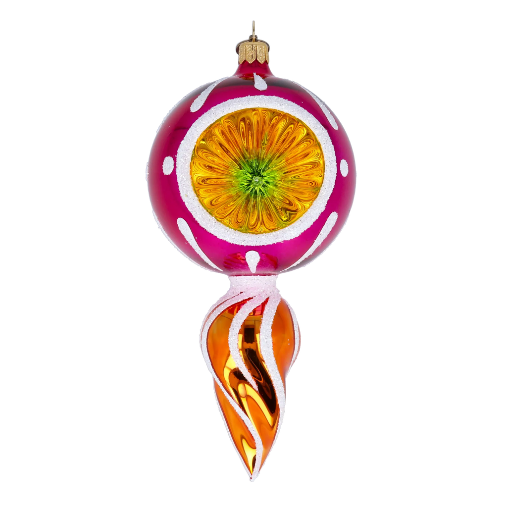 Magenta Dawn Resonance | Hand-Painted Glass Ornament | Blubom 2022-316