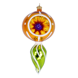Saffron Zenith Echo | Hand-Painted Glass Ornament | Blubom 2022-317