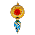 Load image into Gallery viewer, Golden Sapphire Retro Glass Reflector Ornament Handmade Glass Christmas ornament 2022-319
