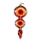 Ruby Solstice Echo | Hand-Painted Glass Ornament | Blubom 2022-327