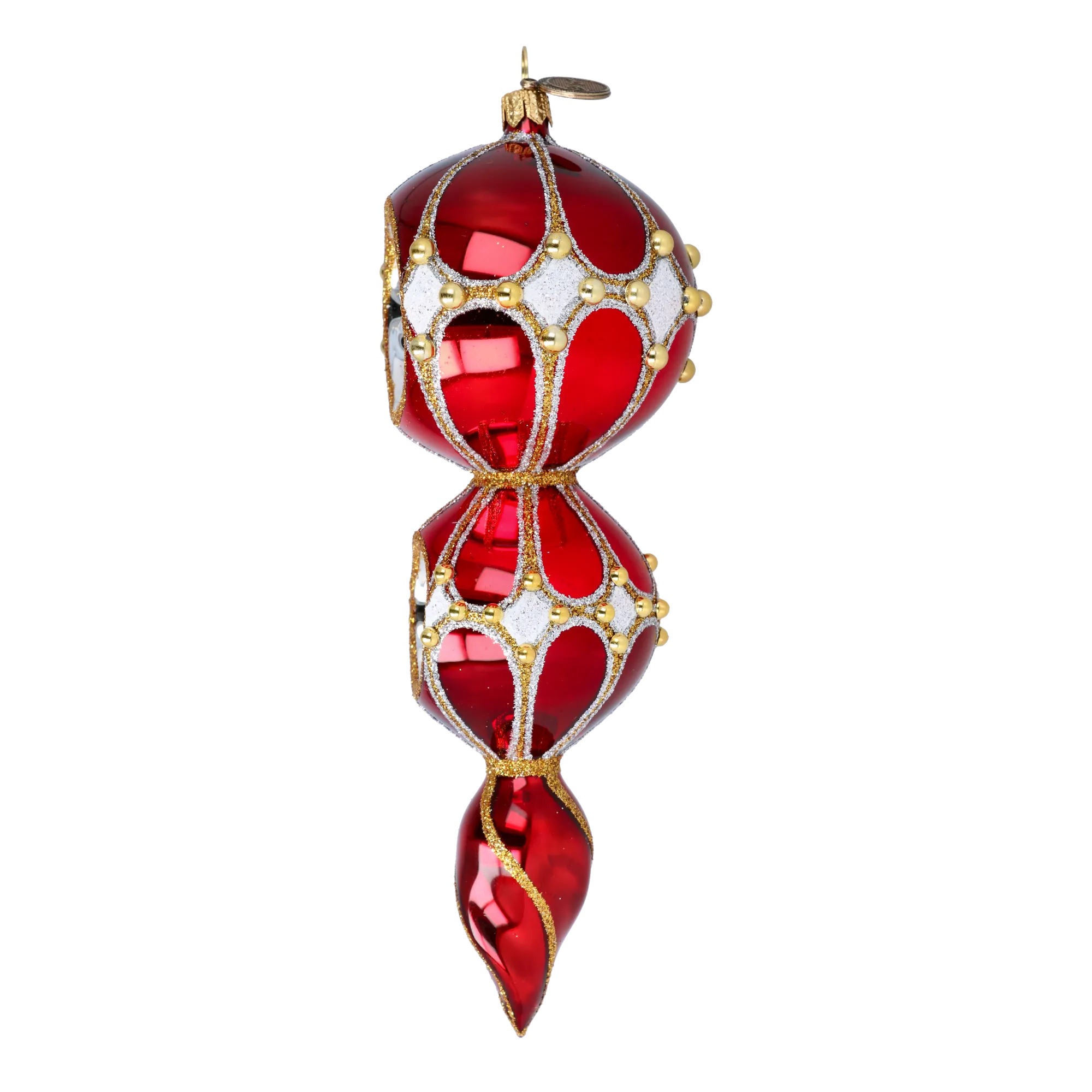 Ruby Sunburst Reflector Drop Premium christmas glass ornament 2022-327
