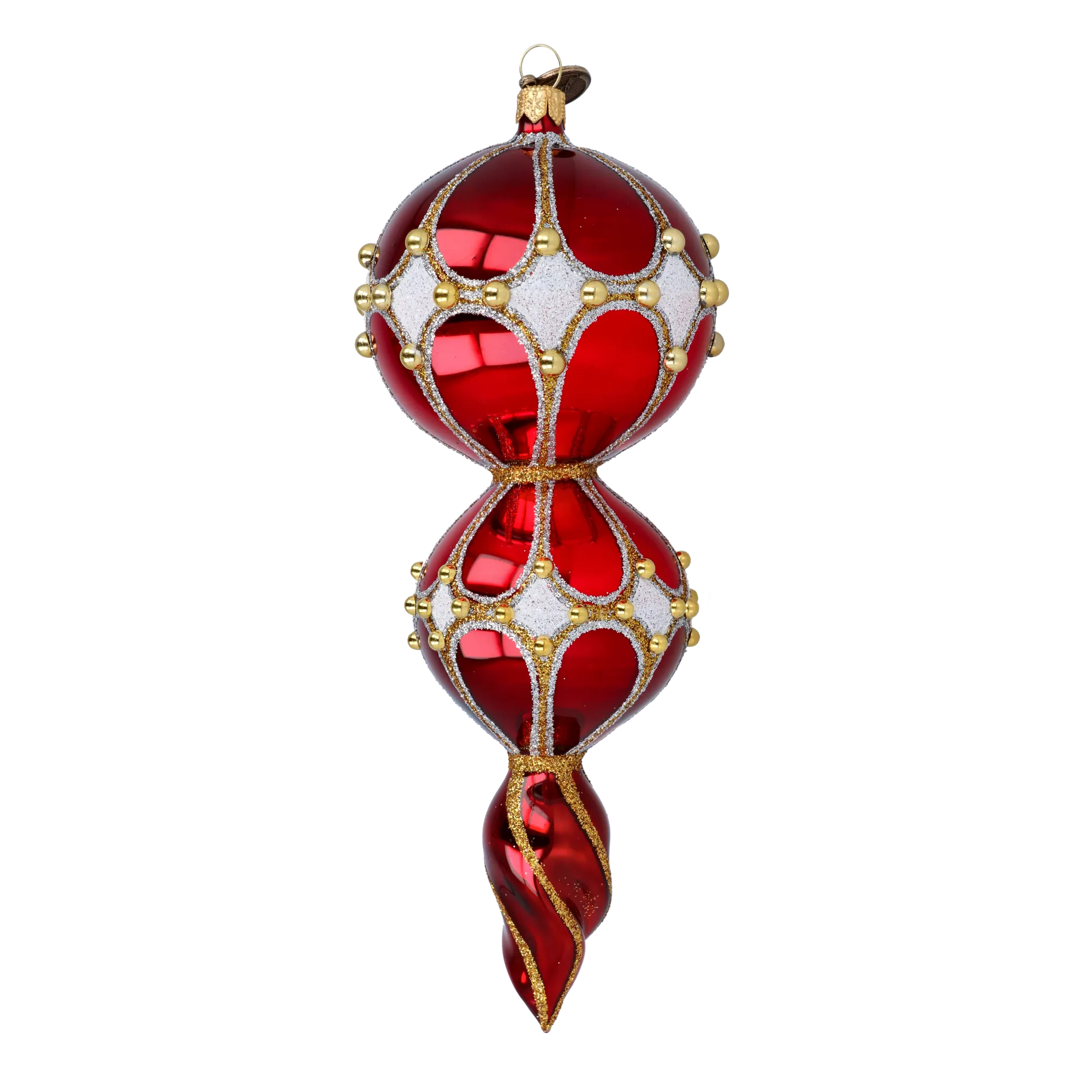 Ruby Sunburst Reflector Drop Premium christmas glass ornament 2022-327
