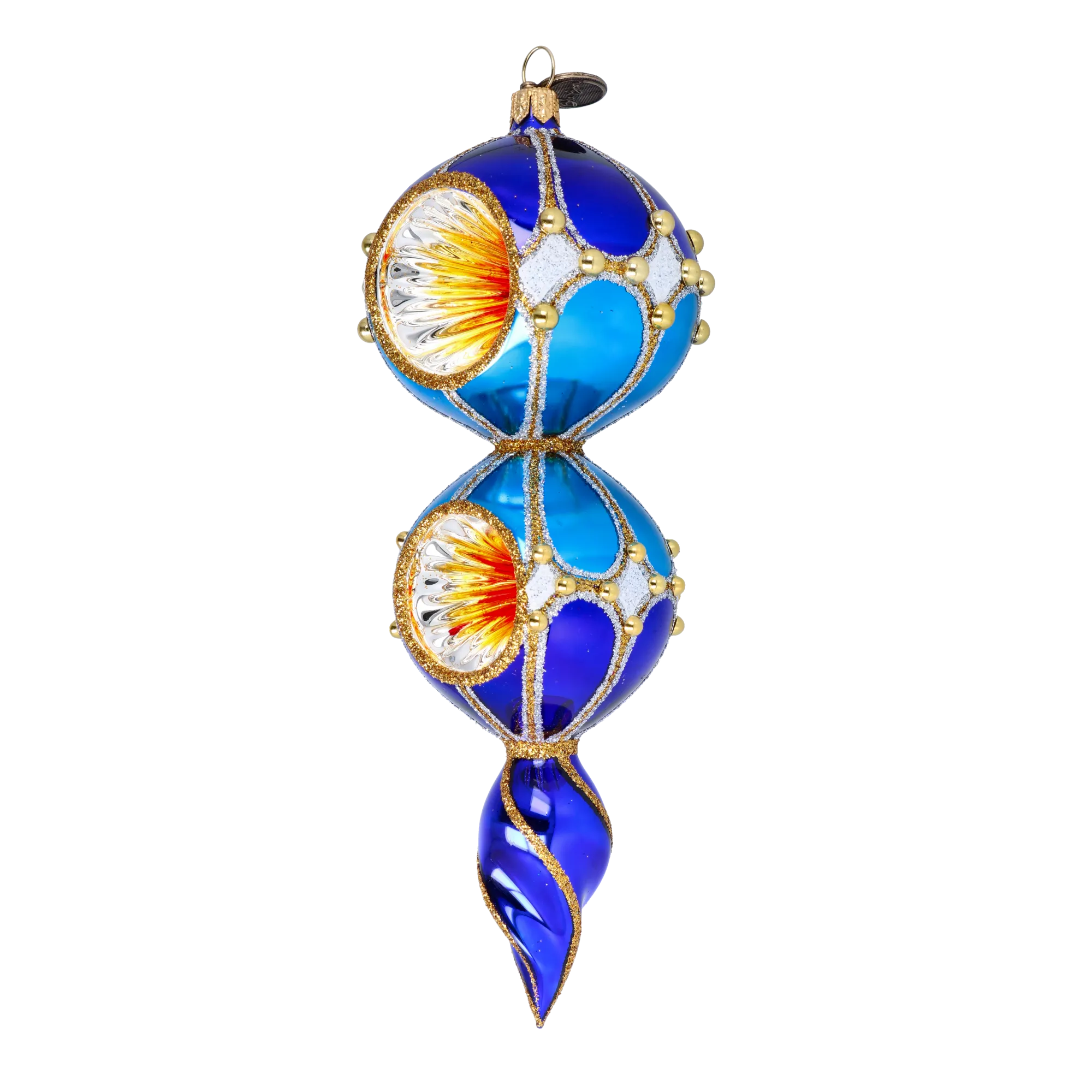 Sapphire Majesty Handmade Glass Christmas ornament Retro Glass Reflector Ornament 2022-330