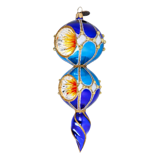 Sapphire Majesty Handmade Glass Christmas ornament Retro Glass Reflector Ornament 2022-330