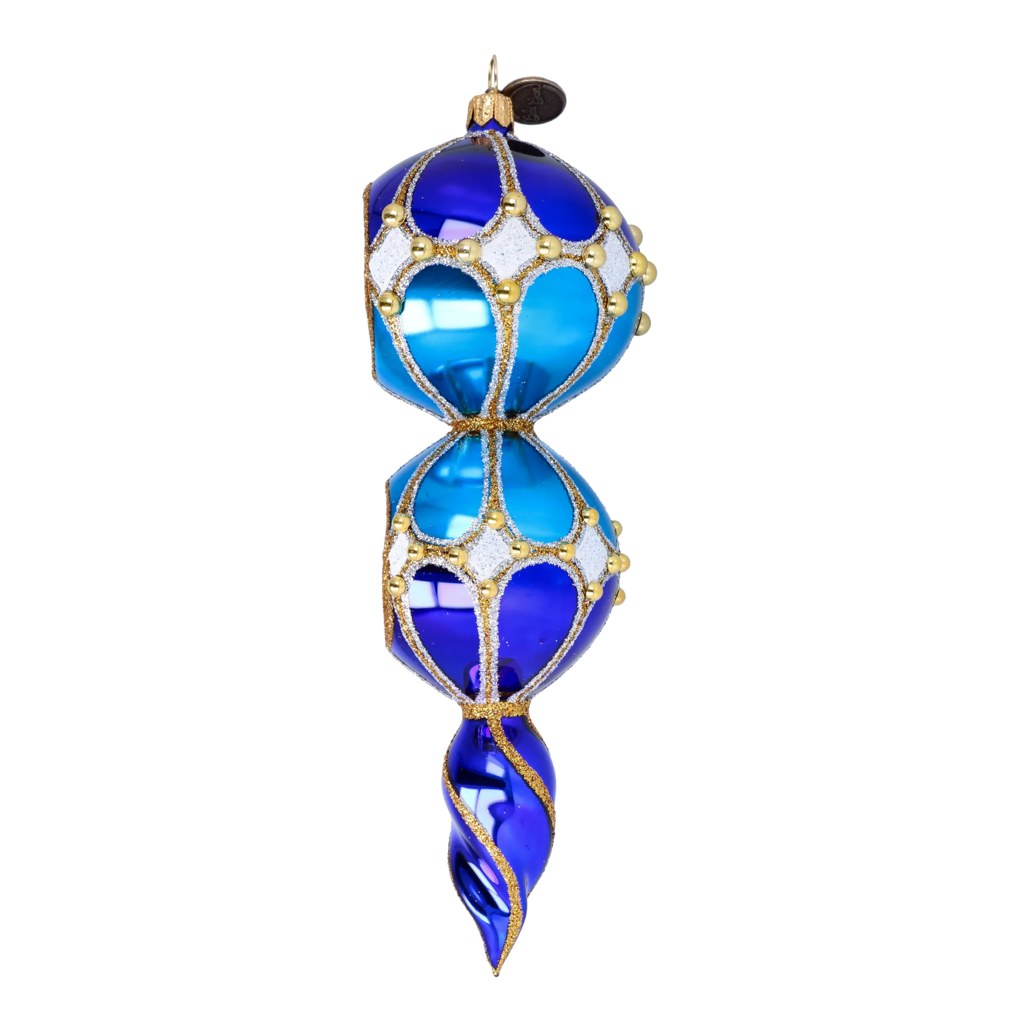 Sapphire Majesty Handmade Glass Christmas ornament Retro Glass Reflector Ornament 2022-330