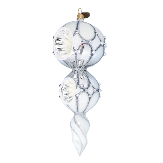 Frosted Elegance Handmade Glass Christmas ornament Retro Glass Reflector Ornament 2022-335