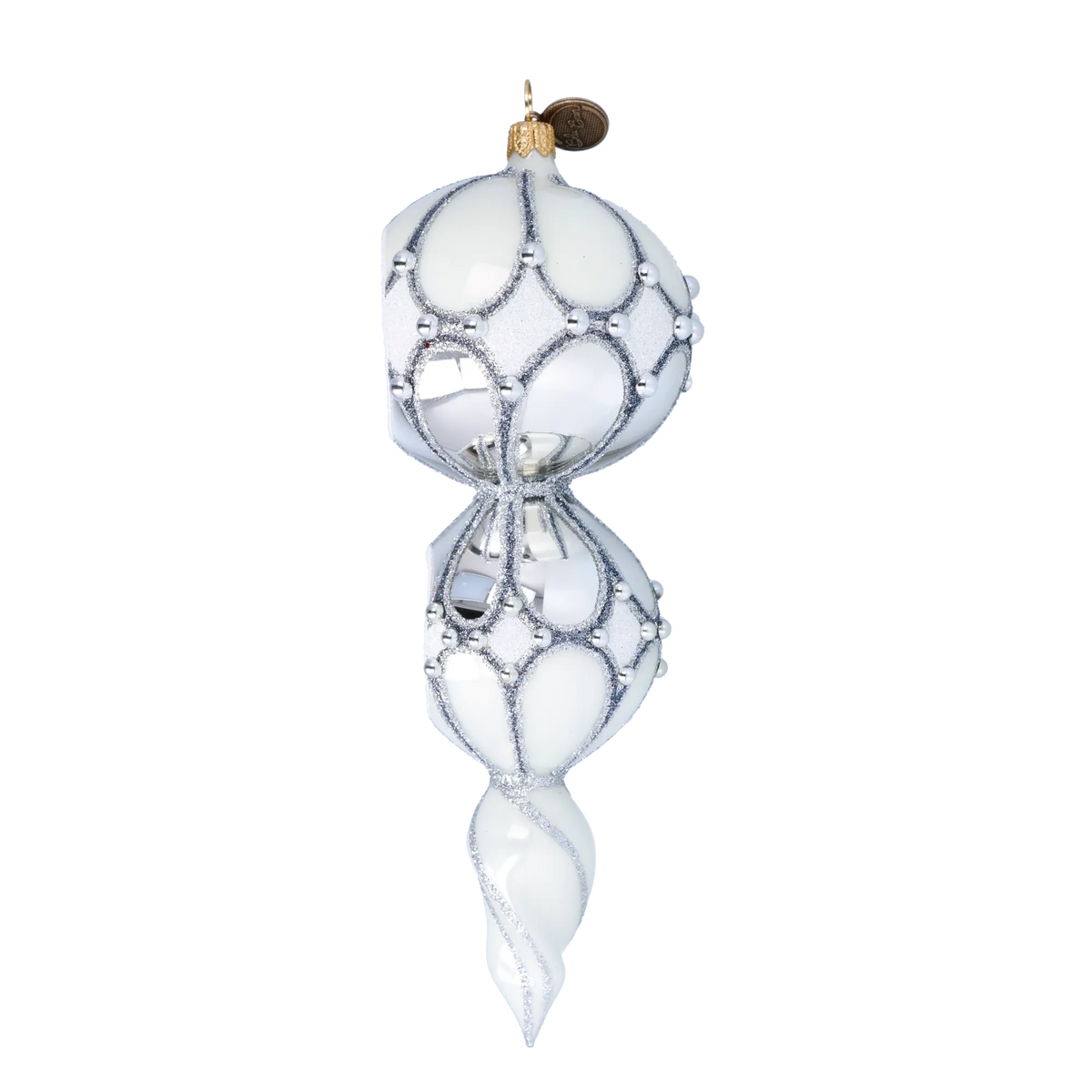 Silvered Stillness | Hand-Painted Glass Ornament | Blubom 2022-335