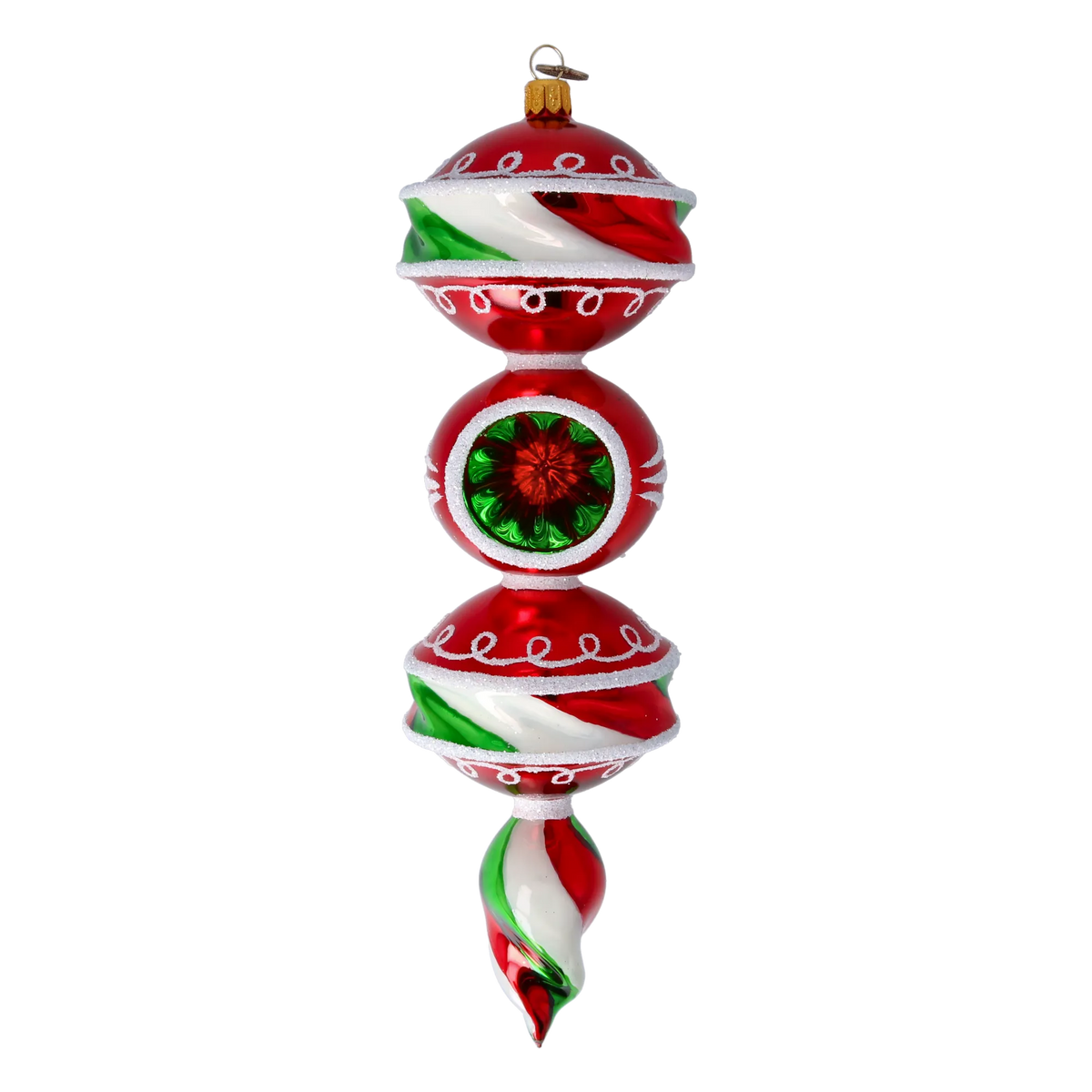 Crimson Nocturne Echo | Hand-Painted Glass Ornament | Blubom 2022-337