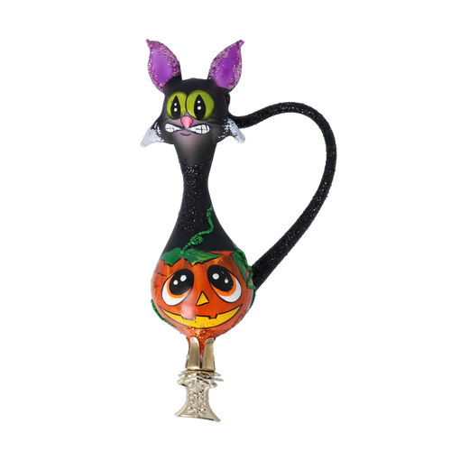 Wily Midnight Familiar | Hand-Painted Glass Ornament | Blubom 2022-360