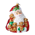 Załaduj obraz do przeglądarki galerii, Christmas Teddy Bears Gathering Handmade Glass Christmas Ornaments Santa Claus 2022-362
