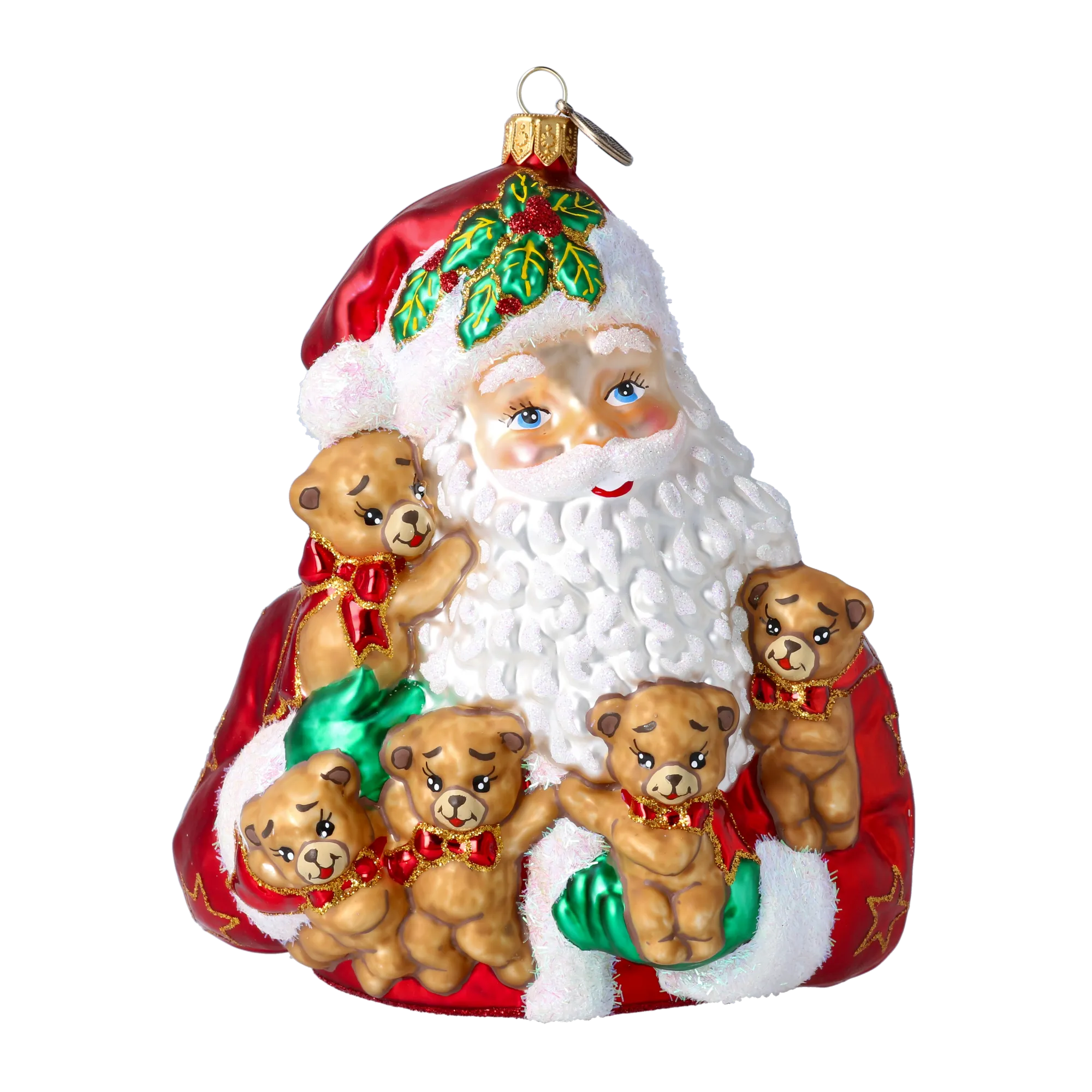 Christmas Teddy Bears Gathering Handmade Glass Christmas Ornaments Santa Claus 2022-362