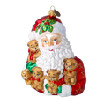 Załaduj obraz do przeglądarki galerii, Christmas Teddy Bears Gathering Handmade Glass Christmas Ornaments Santa Claus 2022-362
