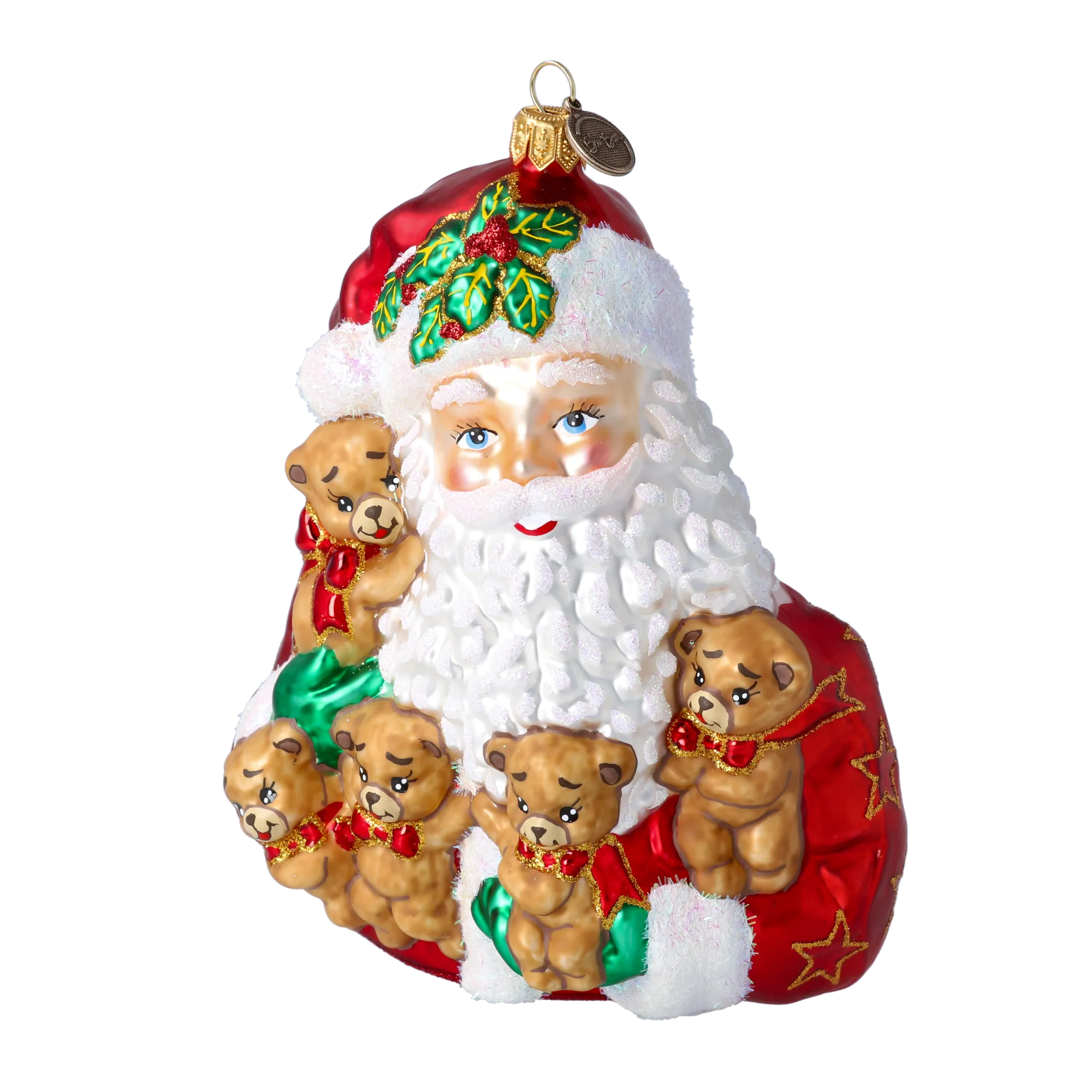 Christmas Teddy Bears Gathering Handmade Glass Christmas Ornaments Santa Claus 2022-362