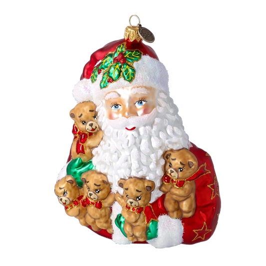 Christmas Teddy Bears Gathering Handmade Glass Christmas Ornaments Santa Claus 2022-362