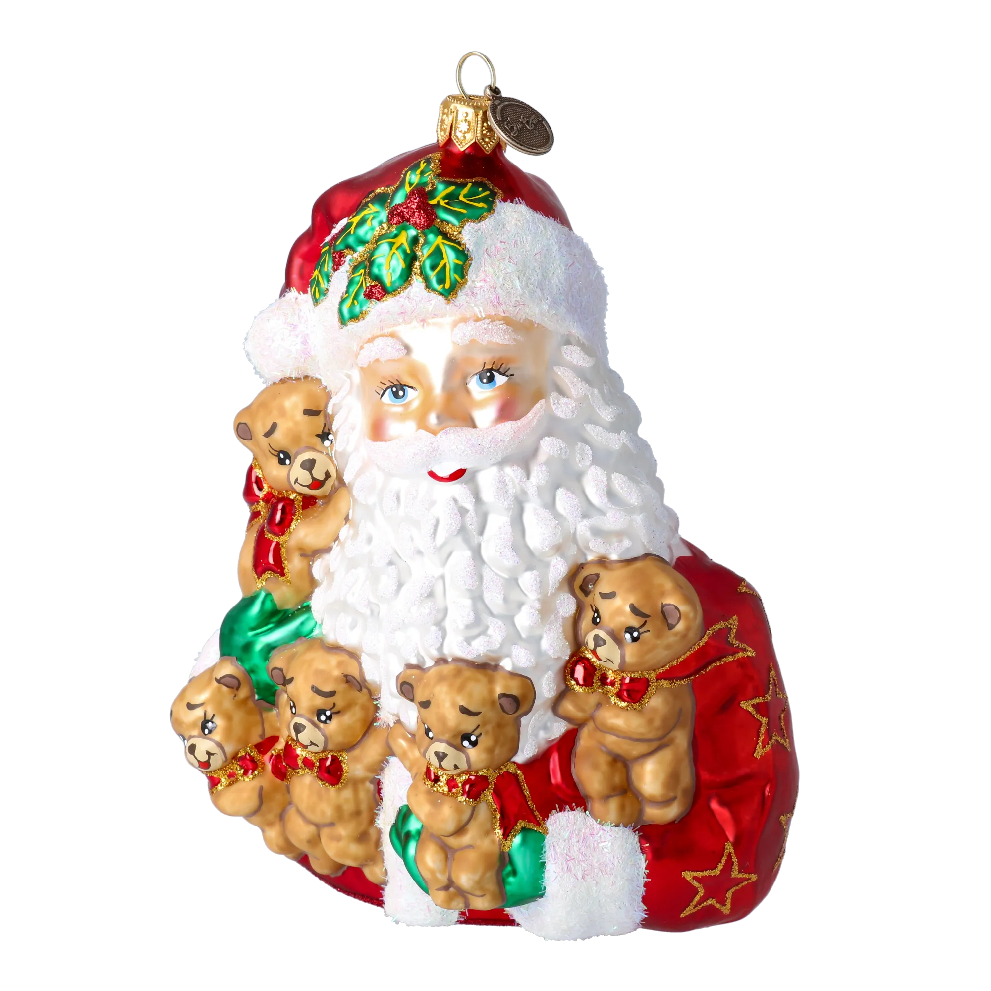 Christmas Teddy Bears Gathering Handmade Glass Christmas Ornaments Santa Claus 2022-362