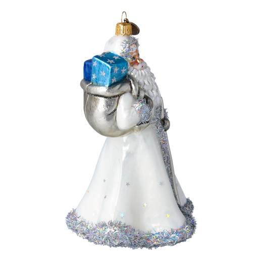 Silver Starlight Santa Claus Premium christmas glass ornament 2022-364