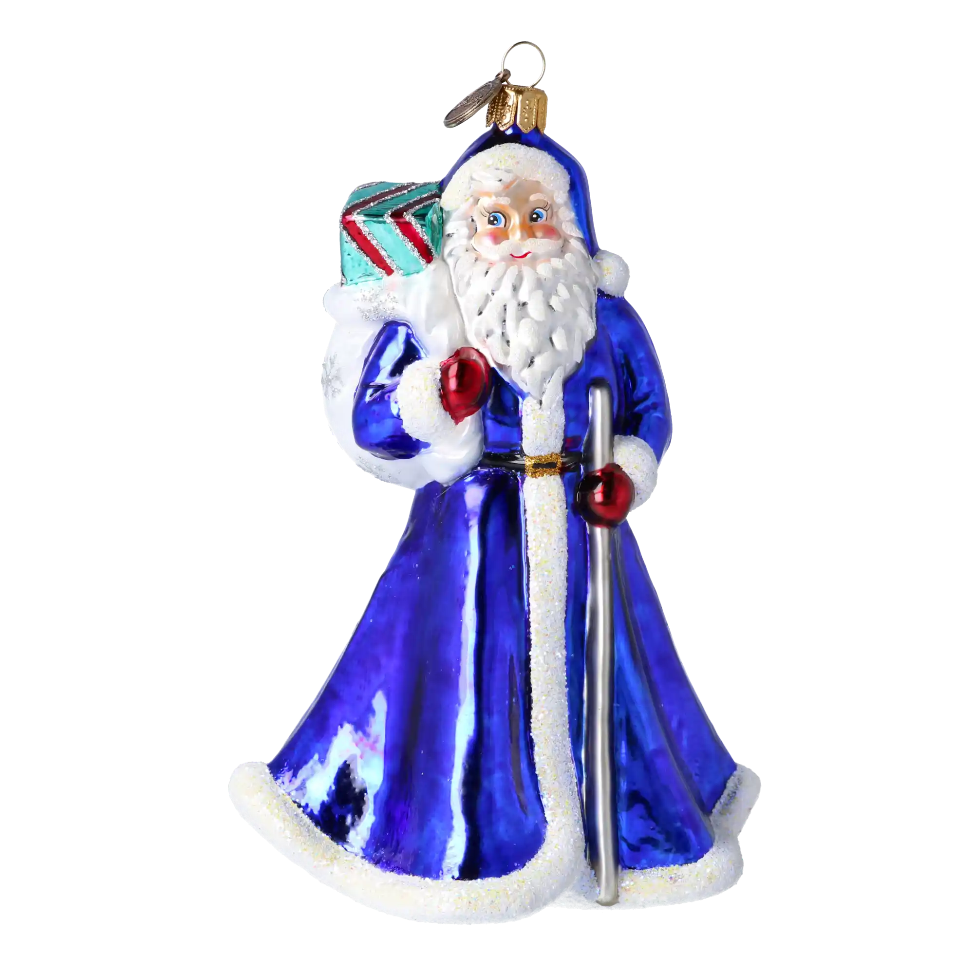 Mikołaj Z Laską Szklana Ozdoba